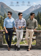Men's Premium Checkered Cotton Blend Shirt Combo (Pack of 3)