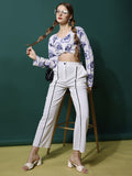 Women's Trousers Black Polycotton High-Rise Casual Pants - 1