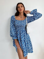 Floral Fantasy Square Neck Dress 2