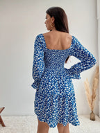 Floral Fantasy Square Neck Dress 3