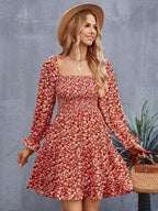 Floral Fantasy Square Neck Dress 4