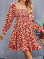 Floral Fantasy Square Neck Dress 7
