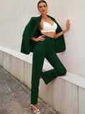 Women's Trousers Green High Rise Polycotton Ankle Length - 1