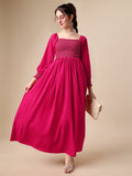 Pretty in Pink A-Line Net Maxi Dress 0