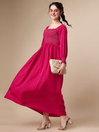 Pretty in Pink A-Line Net Maxi Dress 1