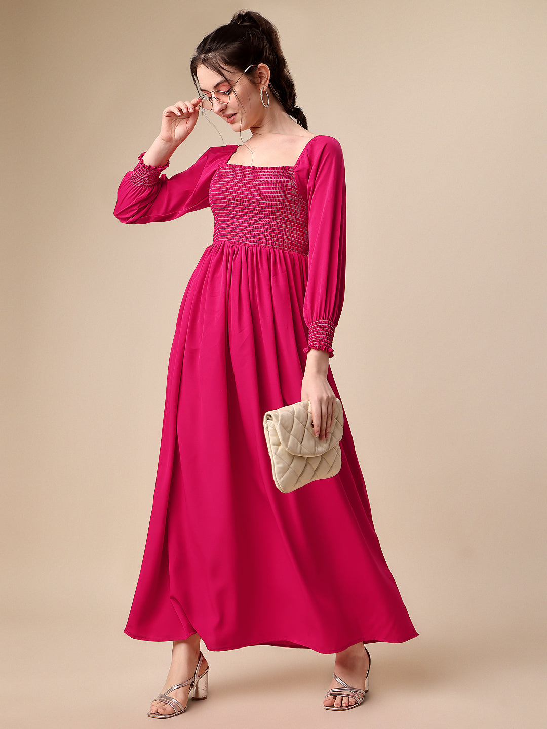 Pretty in Pink A-Line Net Maxi Dress 2
