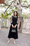 Sleek Black Full-Length Bodycon Dress 0