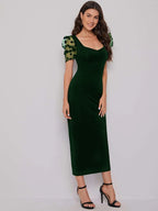 Solid Bodycon Midi Sweetheart Neck Dress 6