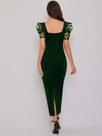 Solid Bodycon Midi Sweetheart Neck Dress 7