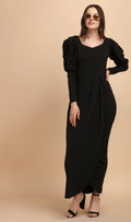 Solid Maxi Dress with Sweetheart Neck 0