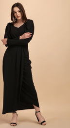 Solid Maxi Dress with Sweetheart Neck 1