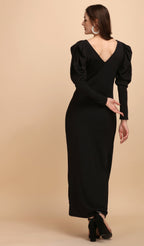 Solid Maxi Dress with Sweetheart Neck 3