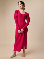 Solid Maxi Dress with Sweetheart Neck 6