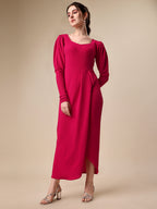 Solid Maxi Dress with Sweetheart Neck 7