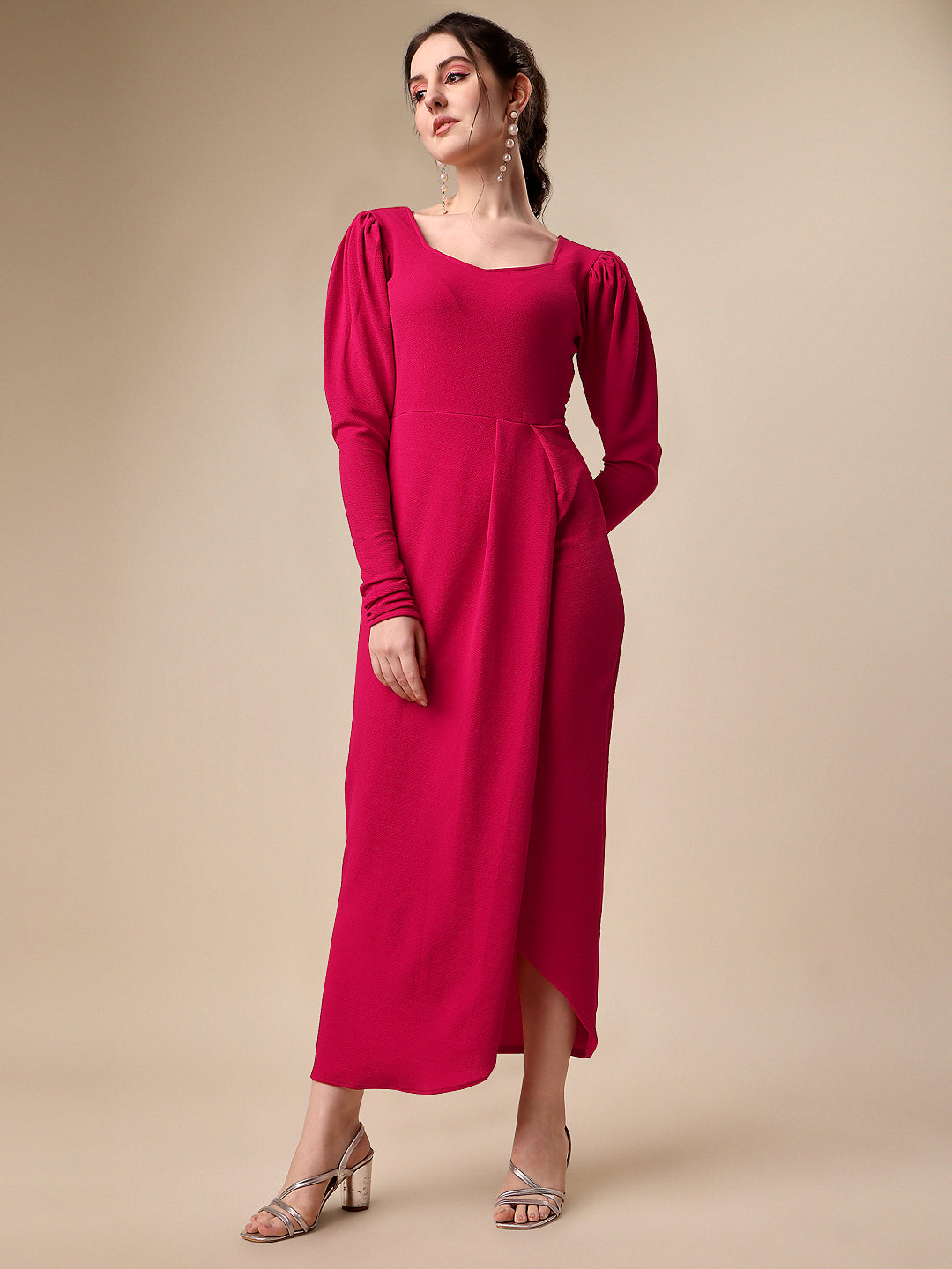 Solid Maxi Dress with Sweetheart Neck 7