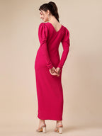 Solid Maxi Dress with Sweetheart Neck 8
