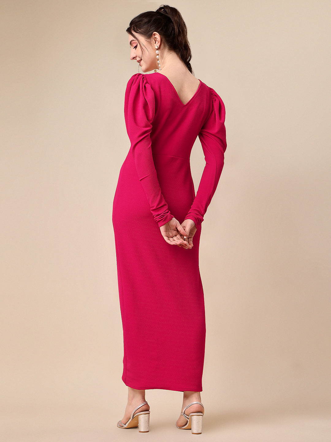 Solid Maxi Dress with Sweetheart Neck 8