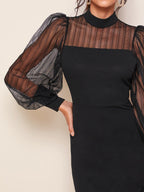 Sophisticated Mock neck Knit Bodycon Midi Dress 6