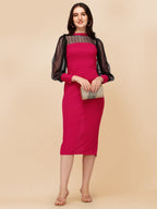 Sophisticated Mock neck Knit Bodycon Midi Dress 8