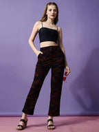Women's High-Rise Trousers Black Polycotton - 2