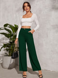 Women's Trousers Green Polycotton High Rise Casual Ankle Length - 1