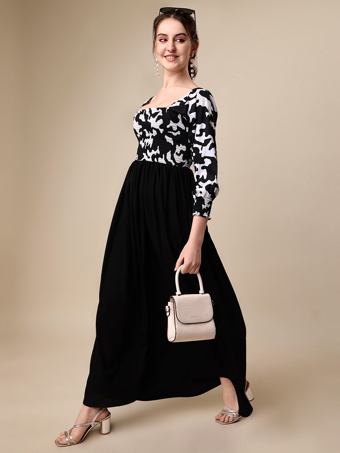 Wild Monochrome Animal Print Maxi Dress 6