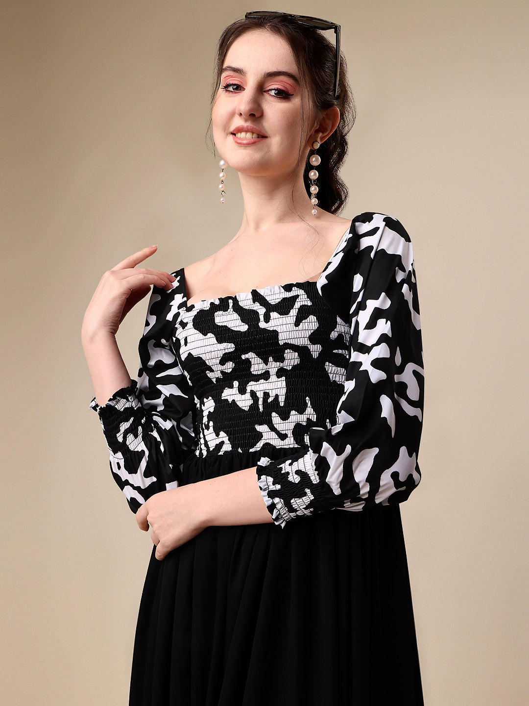 Wild Monochrome Animal Print Maxi Dress 7
