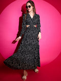 Women Fit and Flare Maxi Waist Cut Dress 0