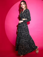 Women Fit and Flare Maxi Waist Cut Dress 4