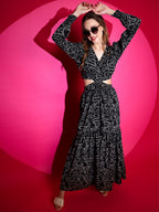 Women Fit and Flare Maxi Waist Cut Dress 5