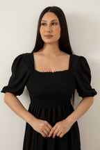 Women Solid Maxi Fit and Flare Dress 1