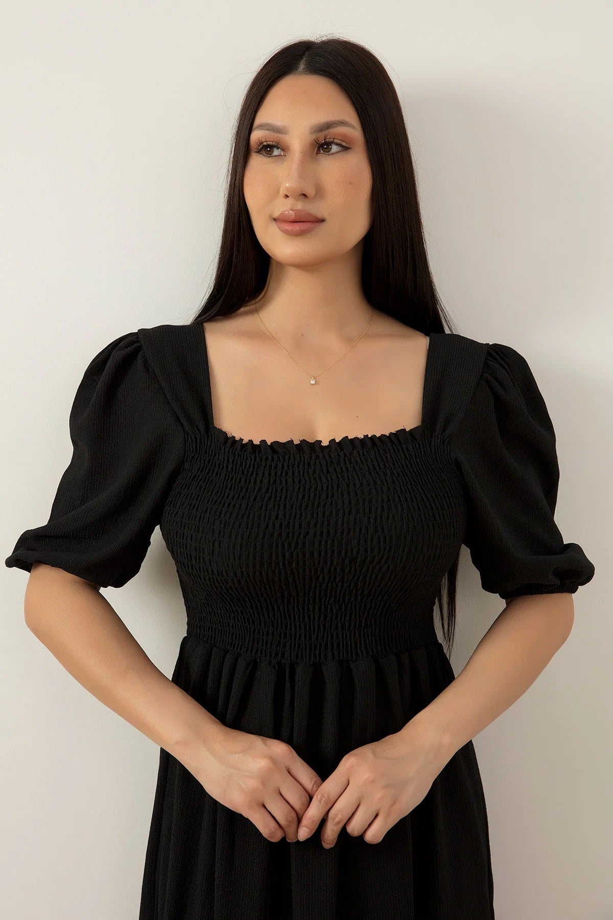 Women Solid Maxi Fit and Flare Dress 1