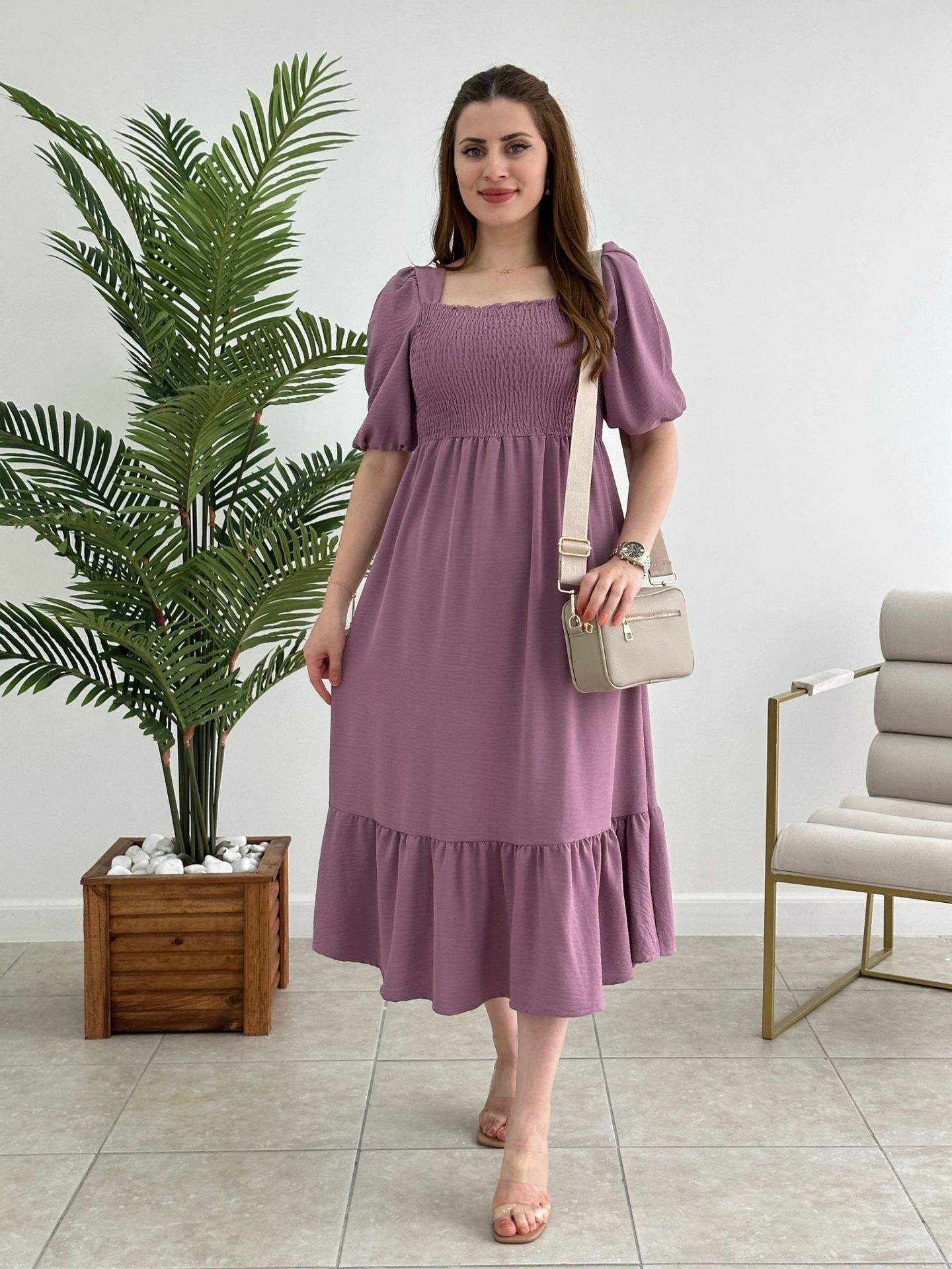 Women Solid Maxi Fit and Flare Dress 4