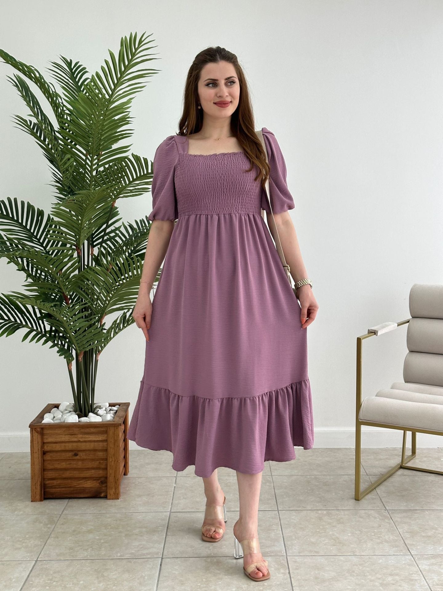 Women Solid Maxi Fit and Flare Dress 6