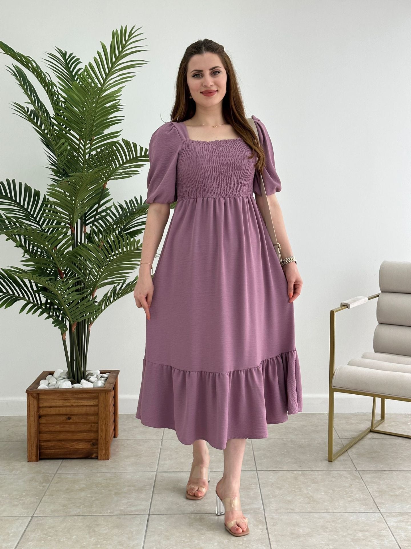 Women Solid Maxi Fit and Flare Dress 7