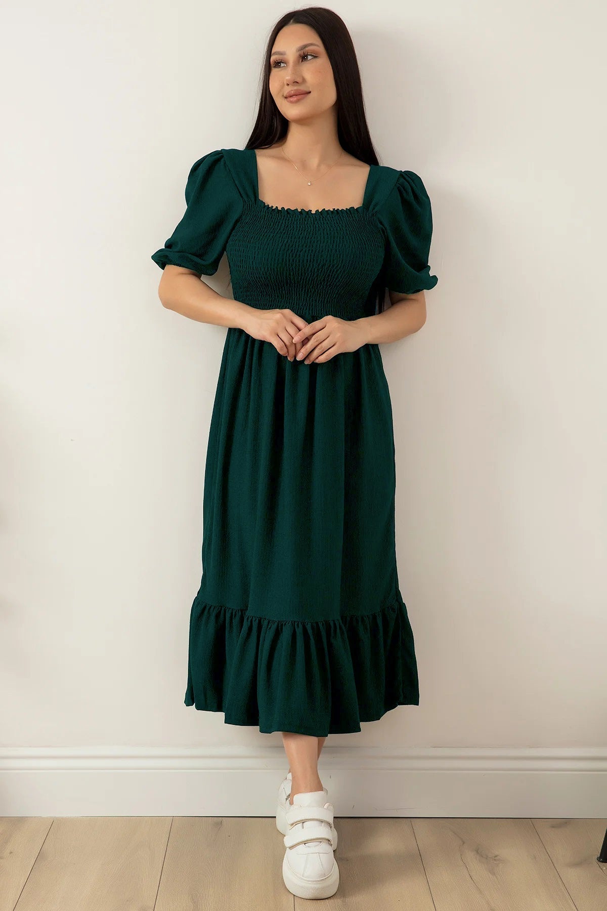 Women Solid Maxi Fit and Flare Dress 8