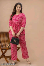 Women's Printed Pink Floral Co-Ord Set