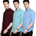 Men's Multi-Color Casual Shirt Combo Pack of 3 Plain shirts