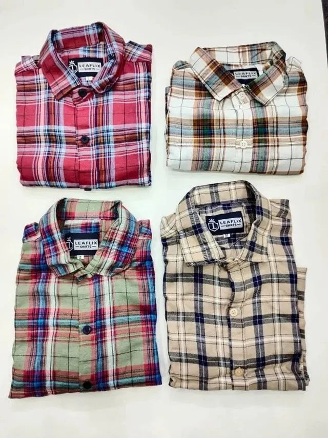 Men's Checked Casual Full Sleeve Shirt Combo Pack of 4