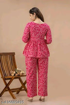 Women's Printed Pink Floral Co-Ord Set