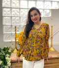 Floral Vibe Mustard Empire Top Stylish & Comfortable Daily Wear Women