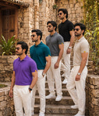 Men's Premium Solid Polo T-Shirt Combo Pack of 5 | Cotton Blend Half Sleeve Casual Collar T-Shirts