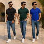 Men's Premium Casual Polo T-Shirts Combo Pack of 5