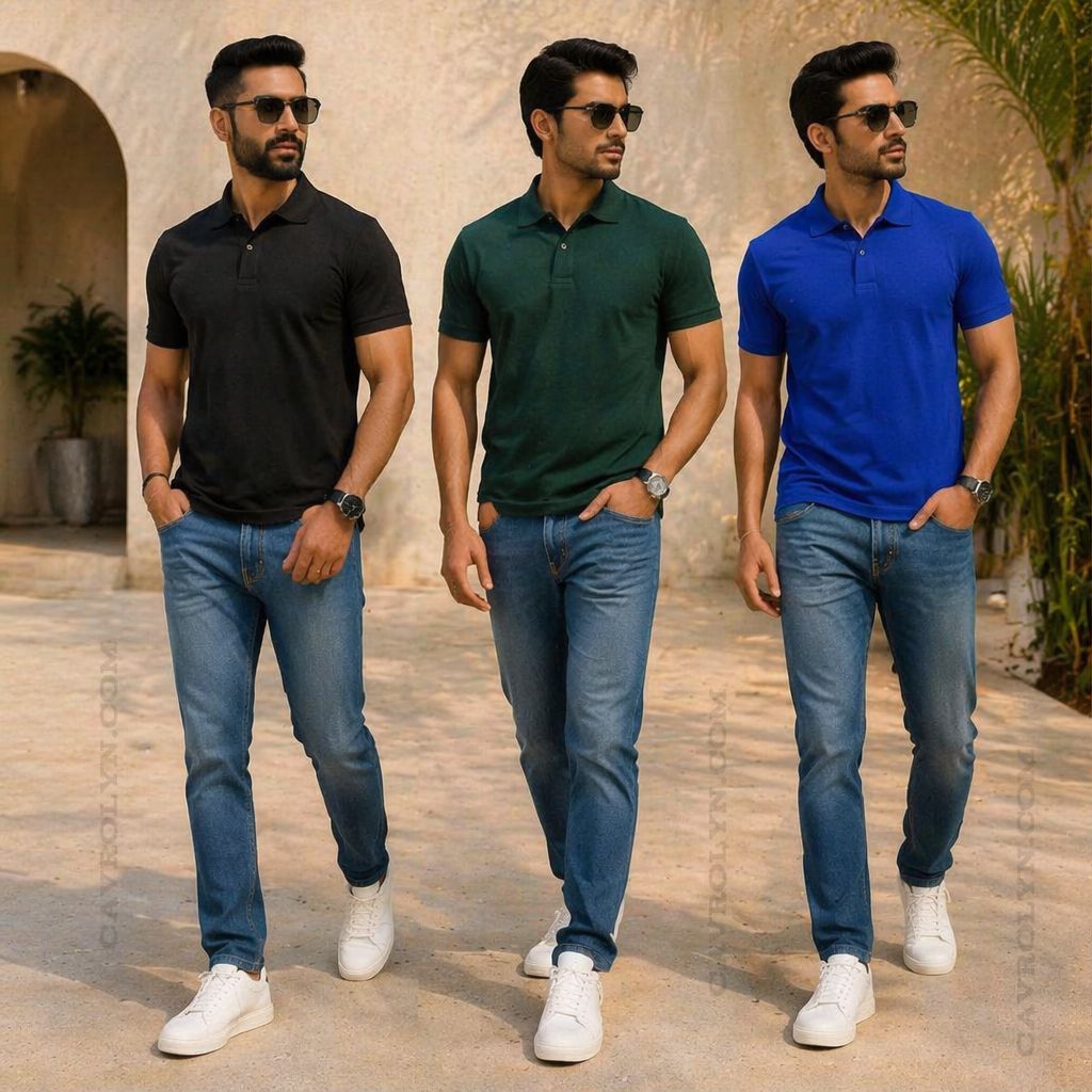 Men's Premium Casual Polo T-Shirts Combo Pack of 5