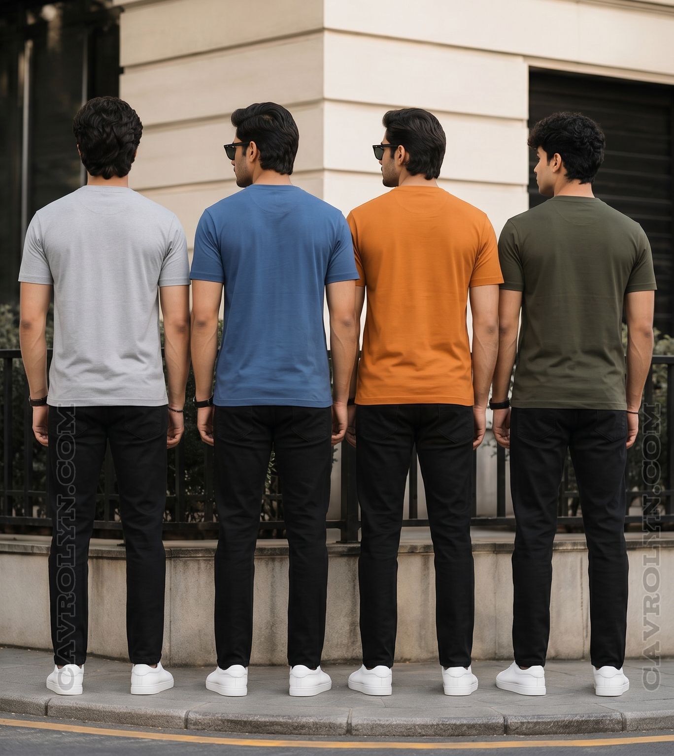Men's Cotton Blend Round Neck T-Shirt Combo (Pack of 4)
