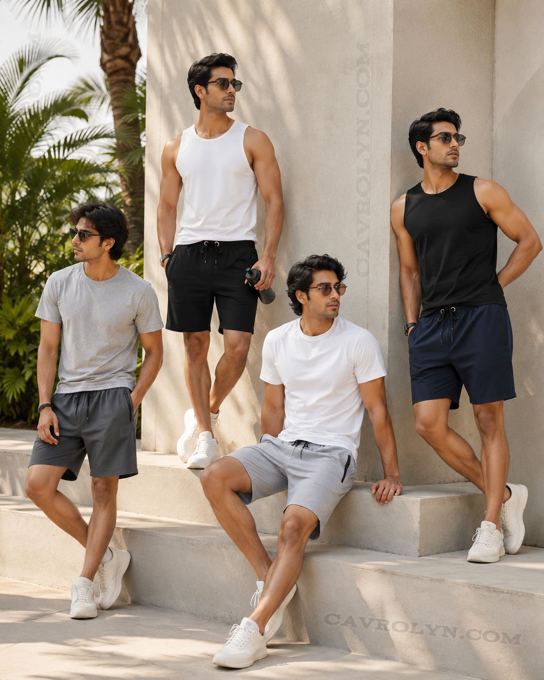 Men's Lightweight Activewear Stretchable Shorts Combo of 4