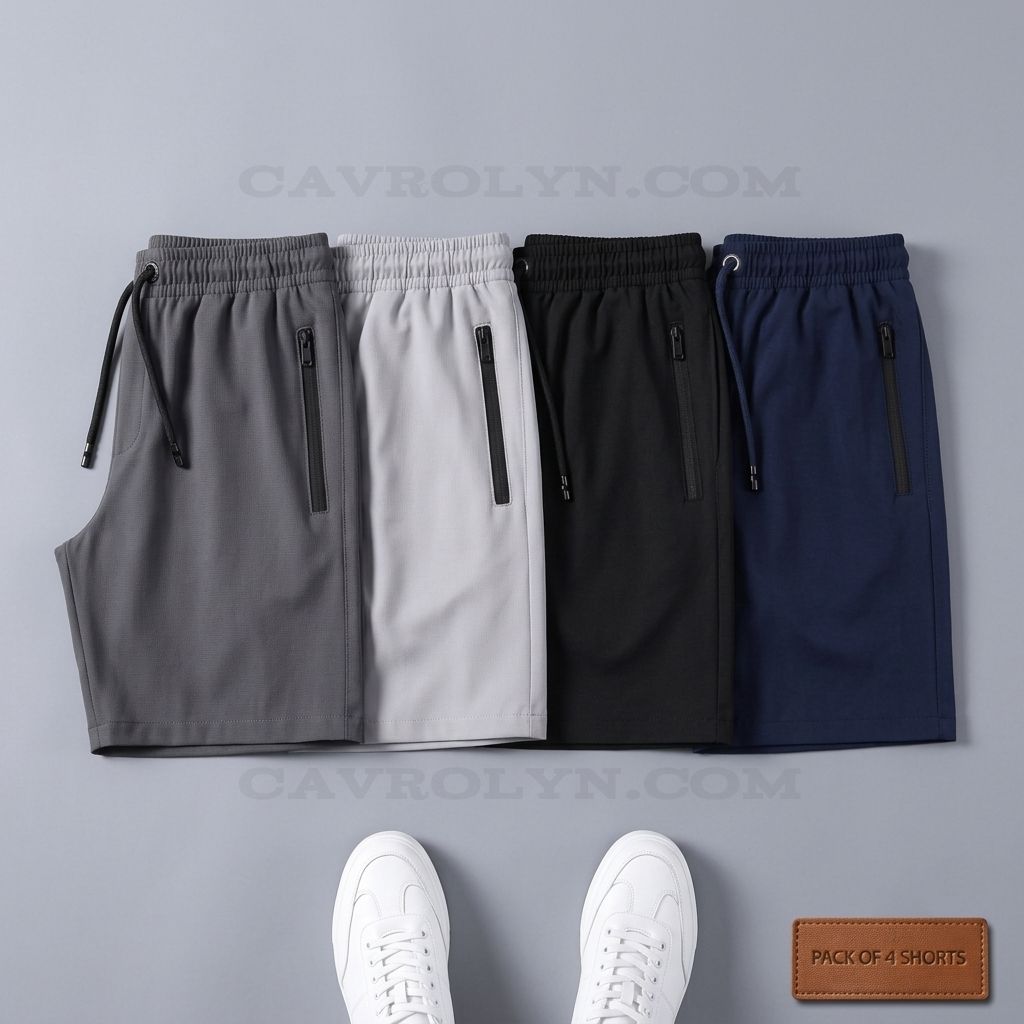 Men's Lightweight Activewear Stretchable Shorts Combo of 4
