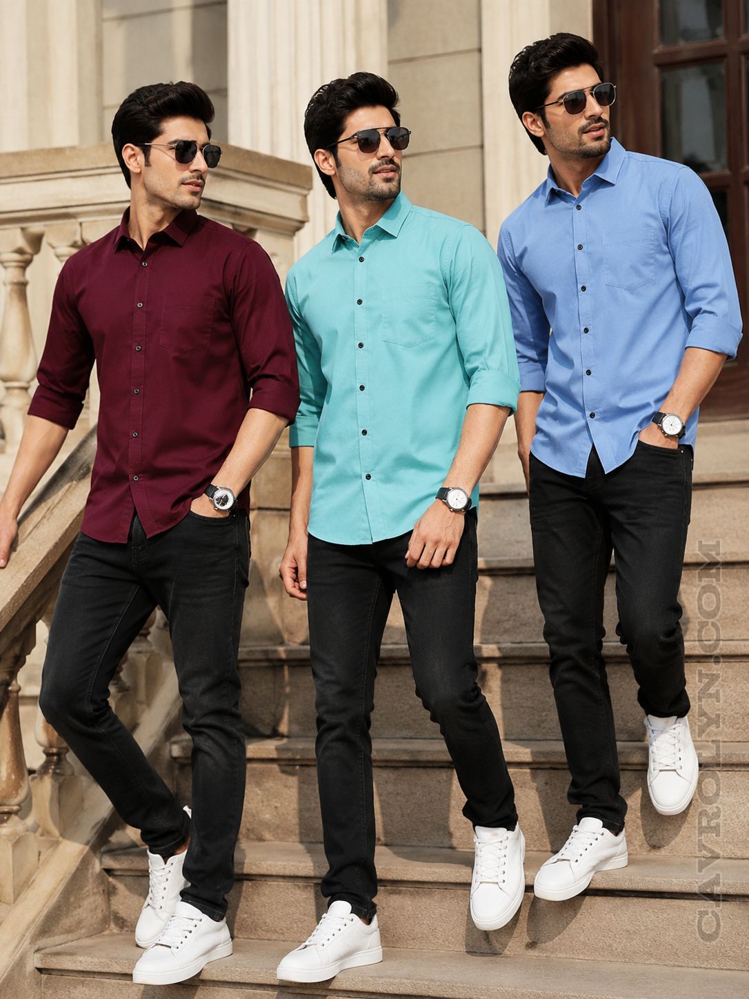 Men's Multi-Color Casual Shirt Combo Pack of 3 Plain shirts