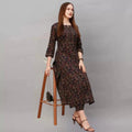 Women Stylish Printed Cotton Blend Kurti Set