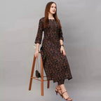 Women Stylish Printed Cotton Blend Kurti Set